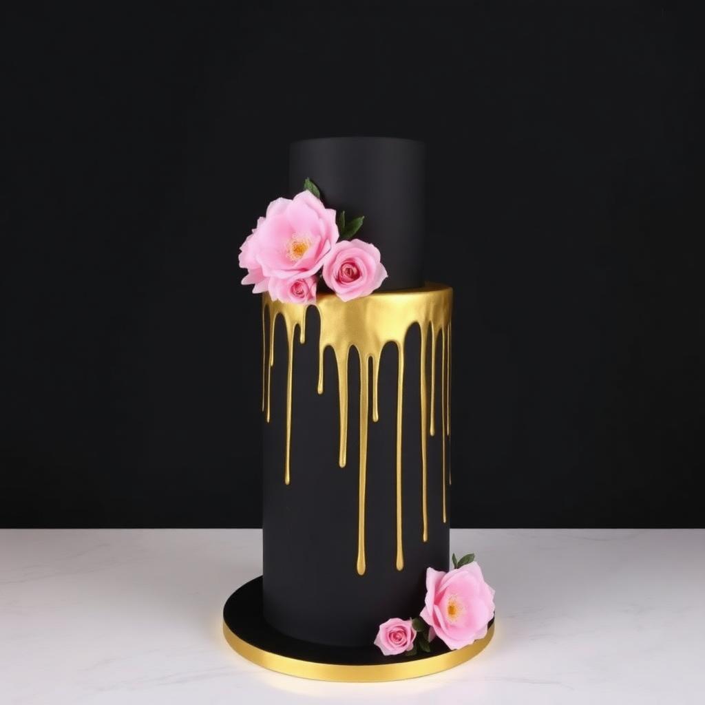 Black and gold custom celebration cake