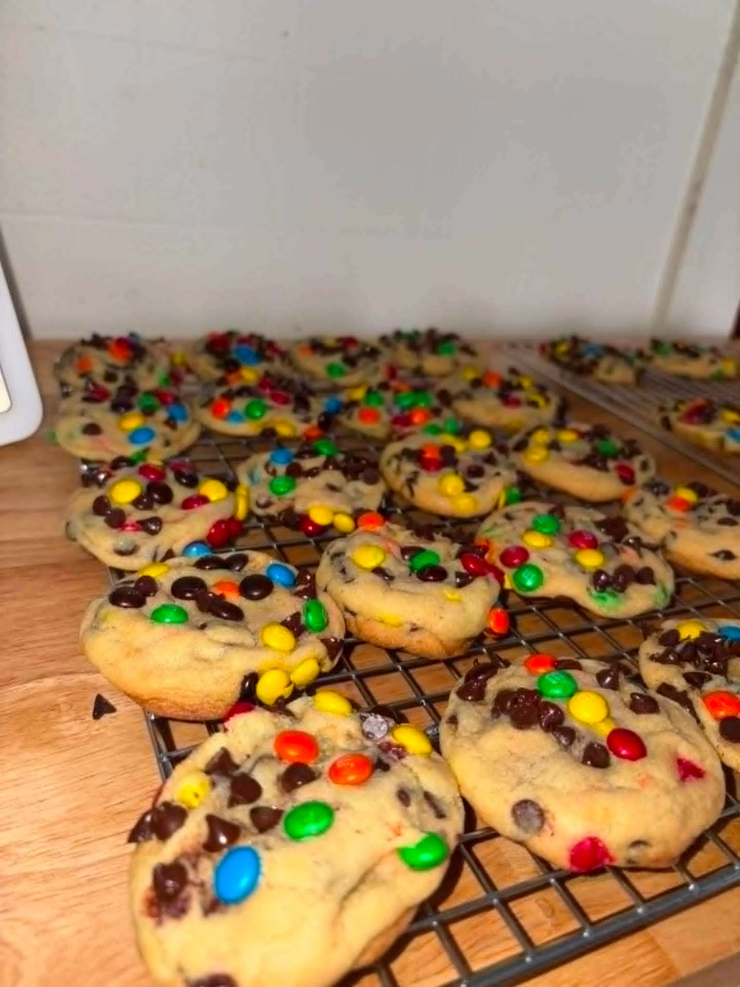 Bakery-style M&M chocolate chip cookies